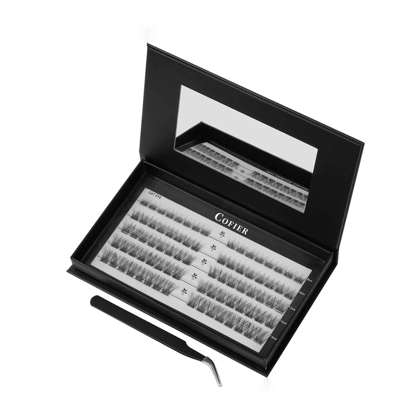 Photo 1 of Glue-Free Wispy Lash Clusters Kit, 80 Pcs Individual Eyelash Clusters (10-18mm C Curl)- DIY Lash Extension Kit with Eyelashes Tweezers, Natural Fluffy Fake Lashes for Home Use, Beginners Friendly