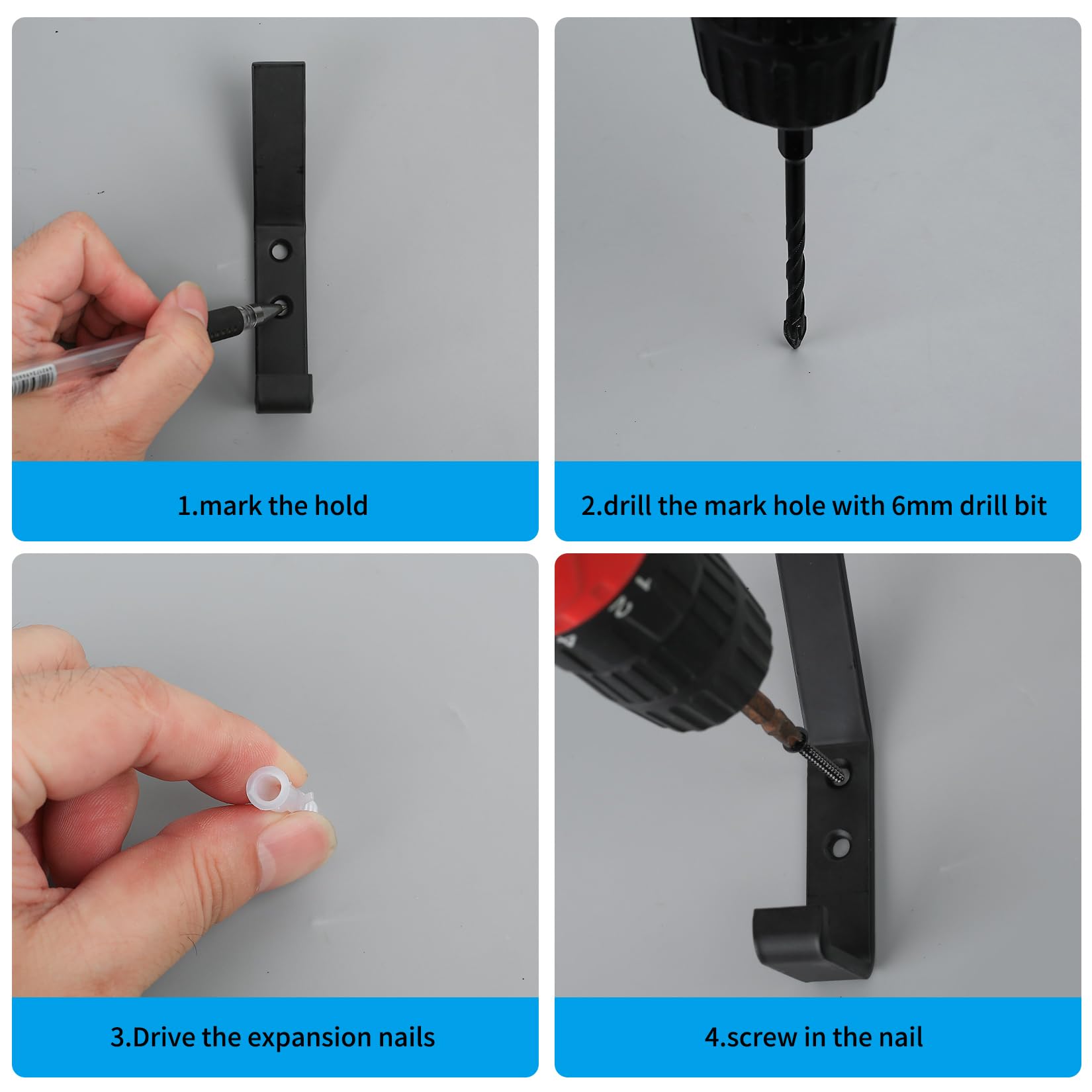 Ganchos De Pared De Hierro Fundido – 4 Unidades, Forma De Corazón Negro, Soporte Hasta 5 Kg