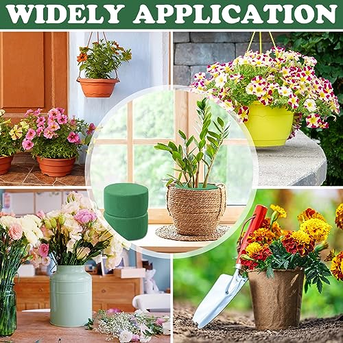 MIDELONG Round Floral Foam Blocks, 3.2\" X 1.6\" Green Wet Dry Flower Foam Plant Foam for Fresh & Artificial Wedding Aisle Flower Arrangements Party Decoration DIY Craft, Pack of 3 - Thumbnail 6