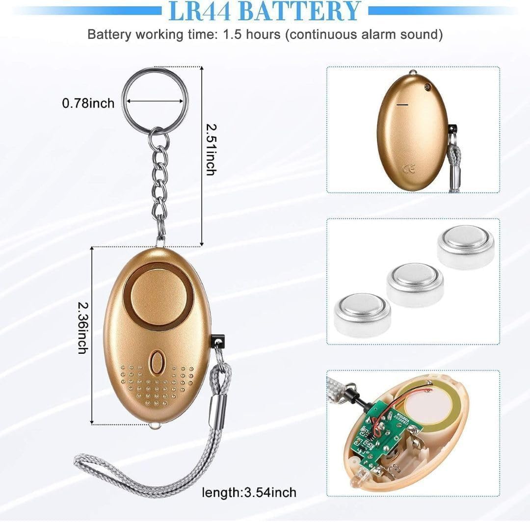 2 Pcs Personal Alarms for Women 150DB Reusable Police Approved LOUD Security Alarms Siren Keychain with LED Light - Image 2