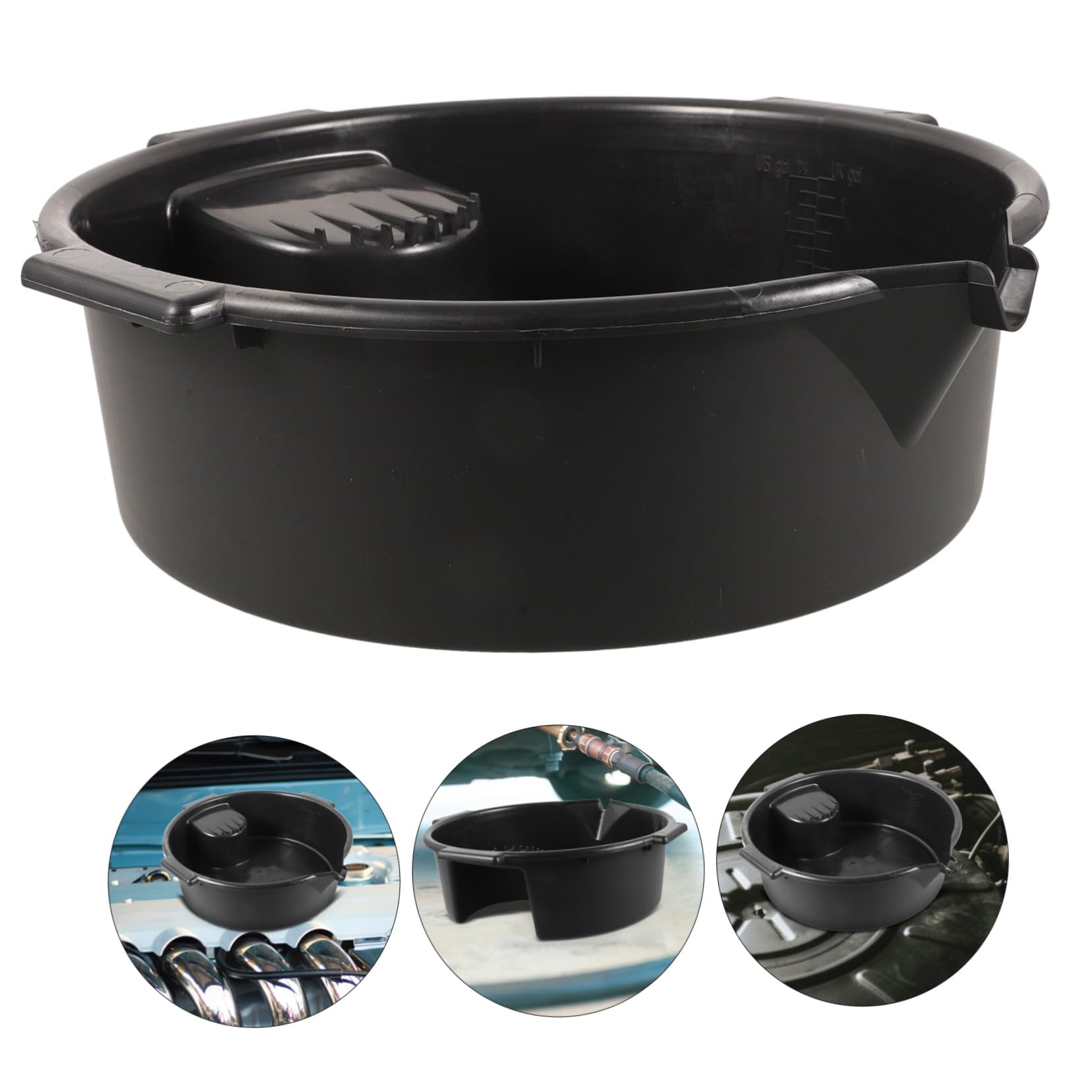 ERINGOGO Bac en Plastique Noir Design Étanche Grosse Capacité de Vidange Huile Moteur pour Entretien et Réparation Automobile Véhicule