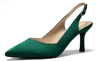 Women's Slingback Kitten Heels Closed Pointed Toe Pumps Wedding Party Dress Shoes