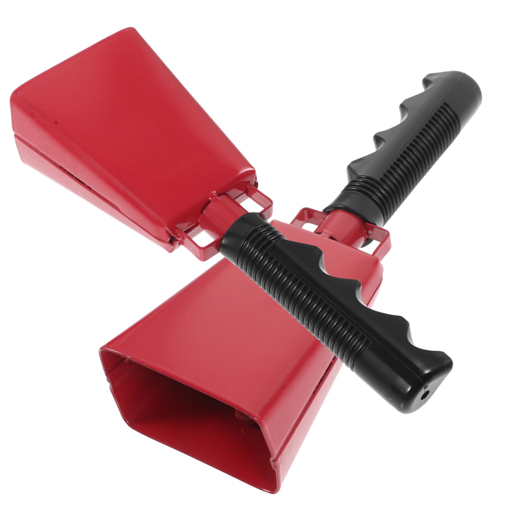 Toyvian 2Pcs Red Cowbells with Handle, Loud Cheering Noisemakers for Football Games Sports Events, Parties, Weddings, and