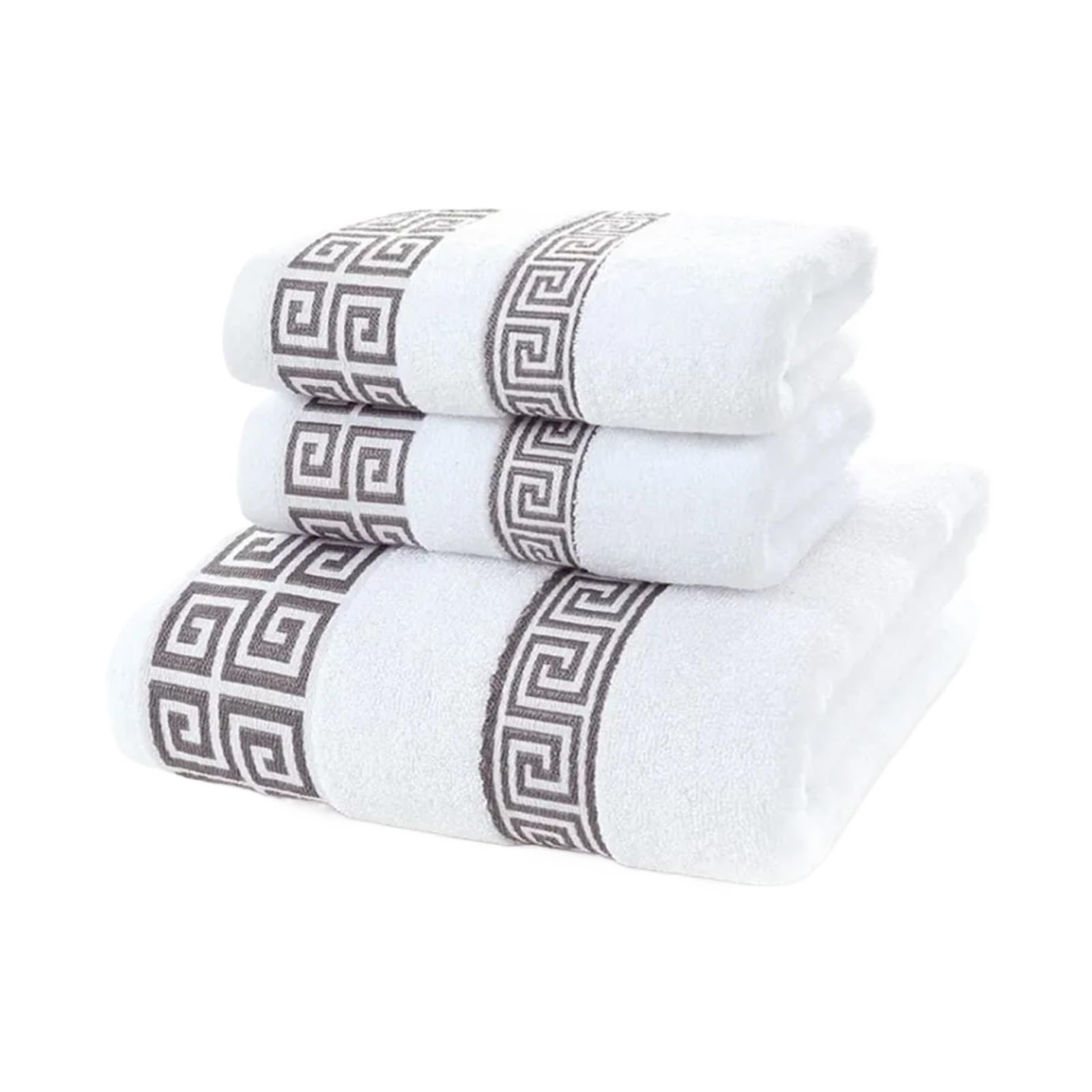 ZYAYNG Set Of 3 Cotton Bathroom Towels Sets 2pcs Hand Face Towel 35x75cm And 1pcs Big Bath 70X140cm Washcloths Gift For Bathroom(Color2)