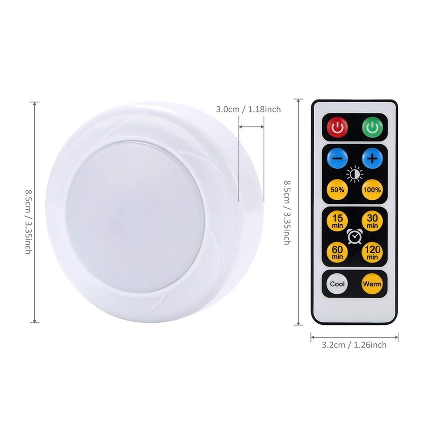 Dimmbare 10 LED-Unterschrankleuchte, Touch-Sensor, Warm + Weiße Fernbedienung, For Innenlampe, Schrank, Küche, Toilette, Nachtlicht Bewegungsmelder(1 Controller 3 lamp)