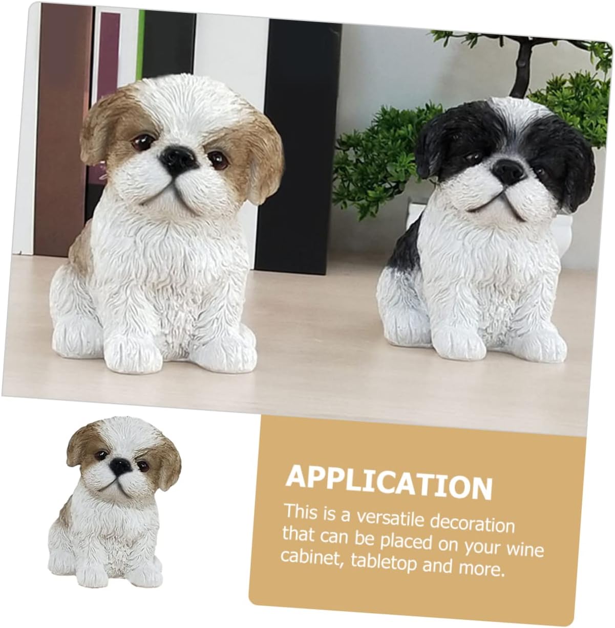 Yardwe 1Pc Resin Dog Figurine Adornment Lifelike Tzu Dog Scene Ornament for Home Decor Cute Puppy Design for Unique Decorations and Present Ideas