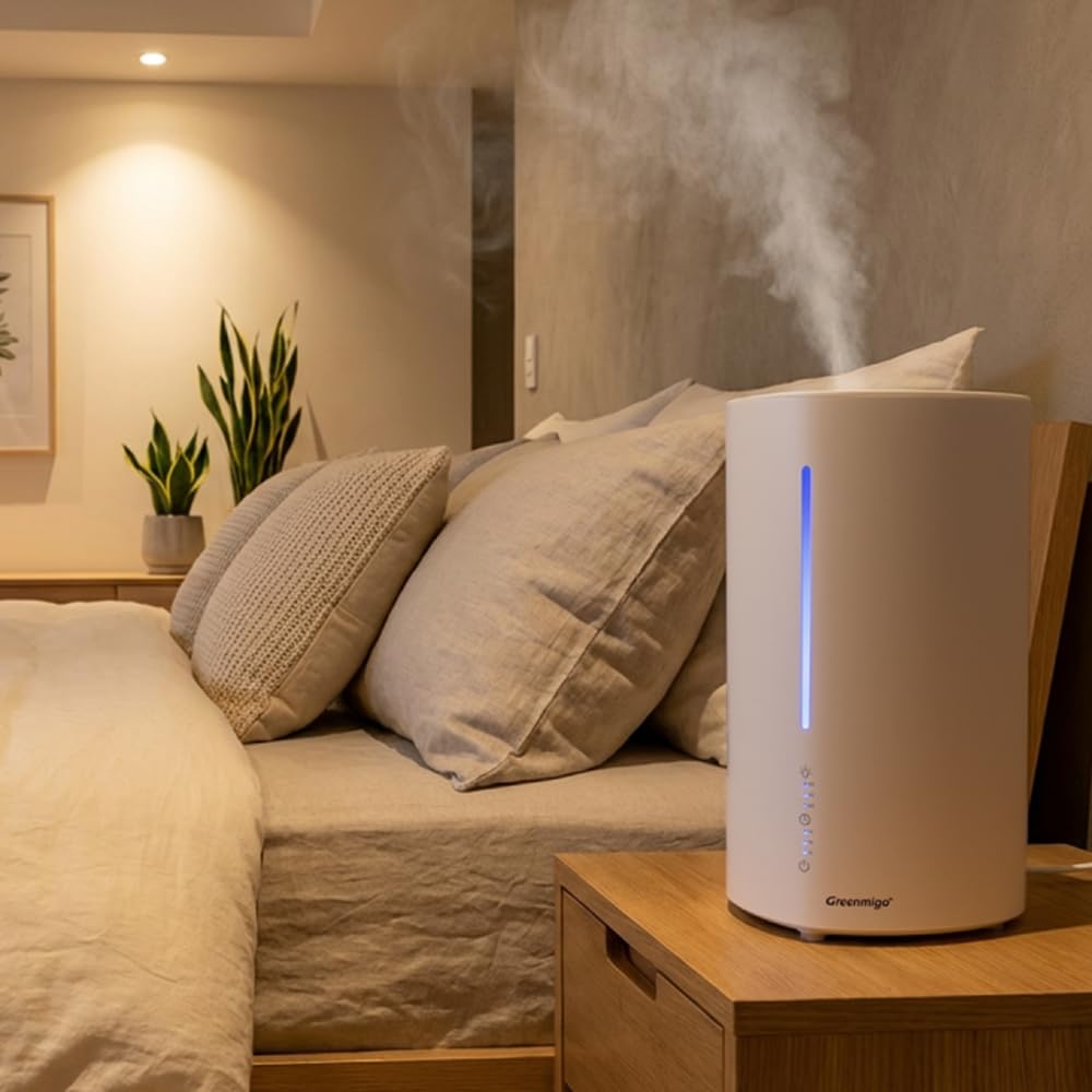 Humidificador 3L para Bebés y plantas,Difusor de Aceites Esenciales,Silencioso <28dB,Apagado Automático sin Agua,Temporizador,Luz de Noche,Blanco,para Dormitorios Oficina