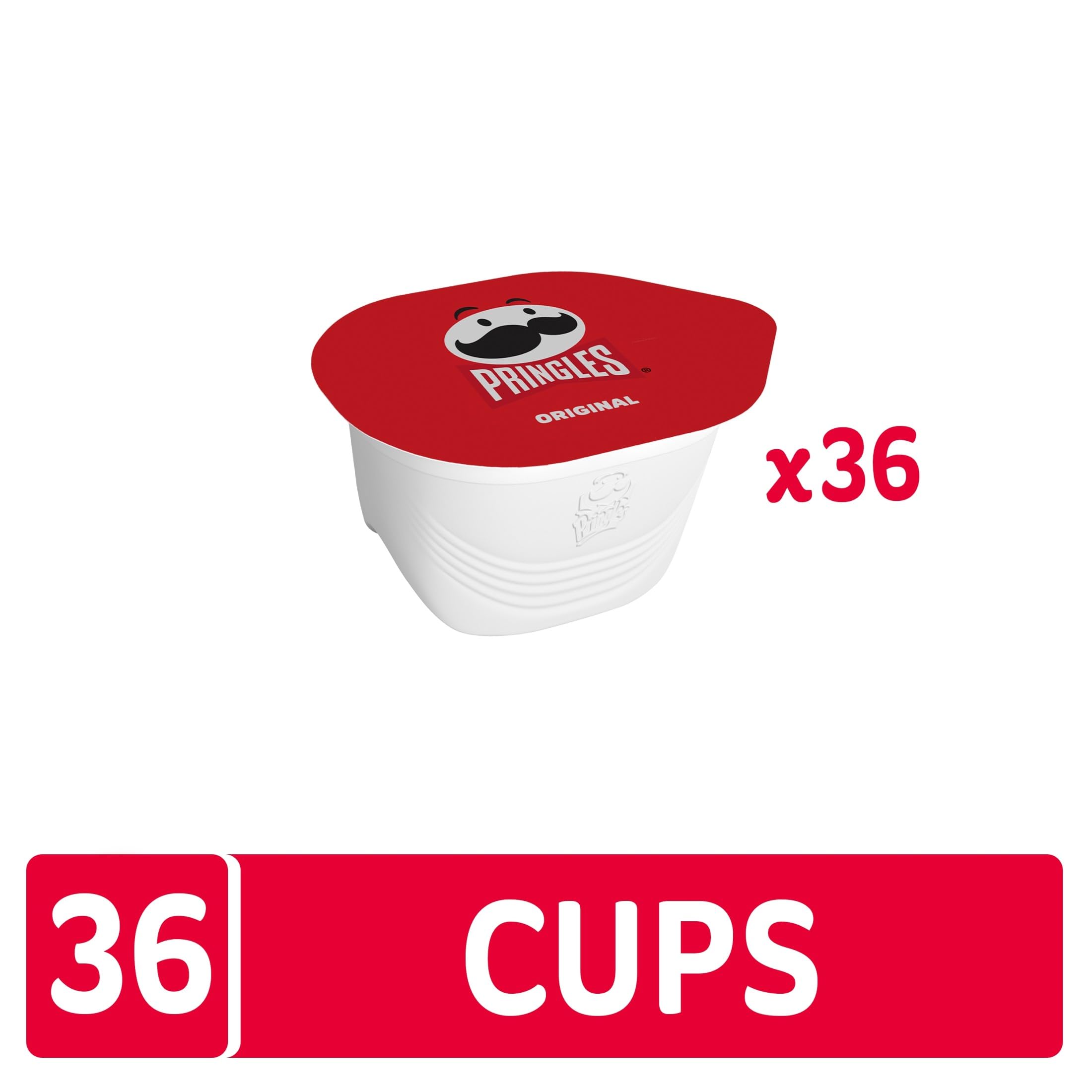 Pringles Patatas fritas fritas, aperitivos para el almuerzo, aperitivos para llevar, originales (36 tazas)
