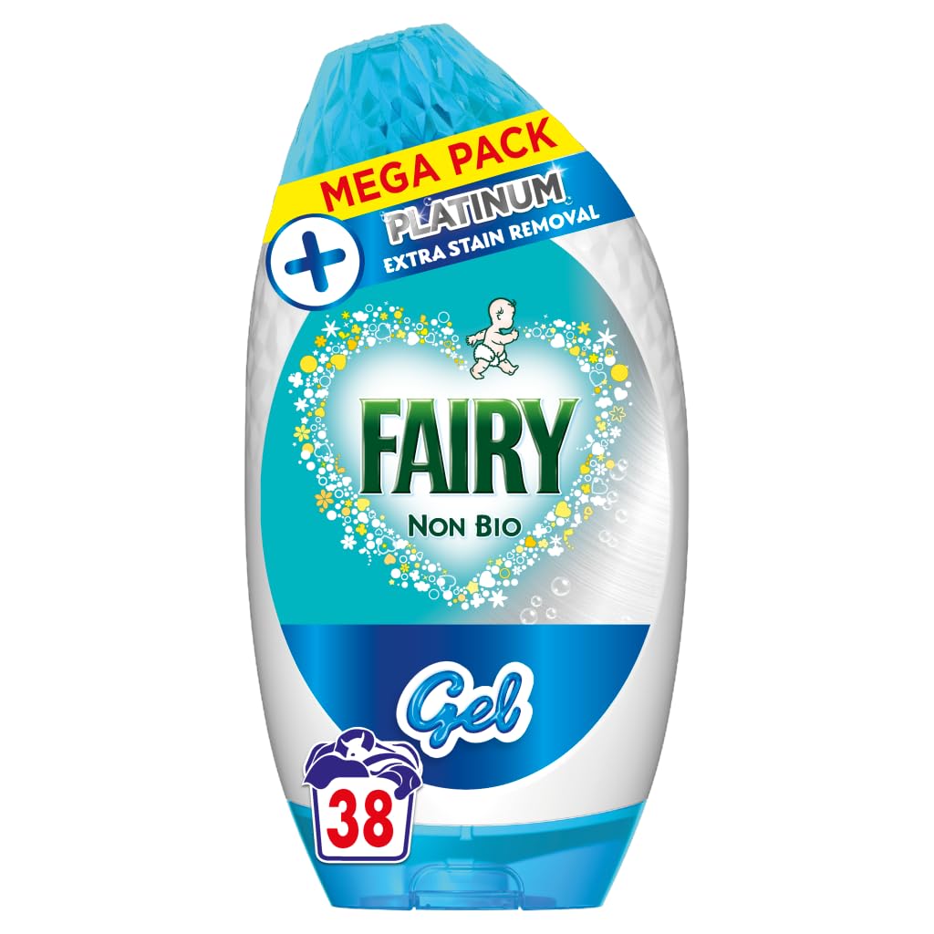 Fairy Non Bio Platinum Gel Detergent,38 Washes 1.254 L, Stain Removal, Sensitive Skin 1.254L