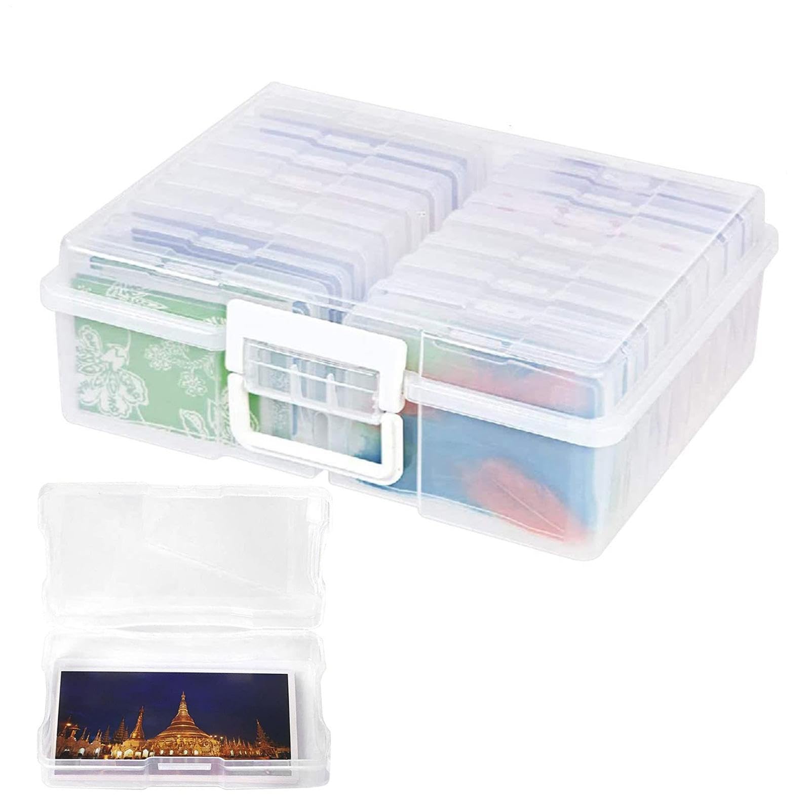 Scatola organizer per foto – organizer trasparente per artigianato | custode fotografico interno | scatole trasparenti per foto | organizer per foto per semi, biglietti, immagini | artigianato c