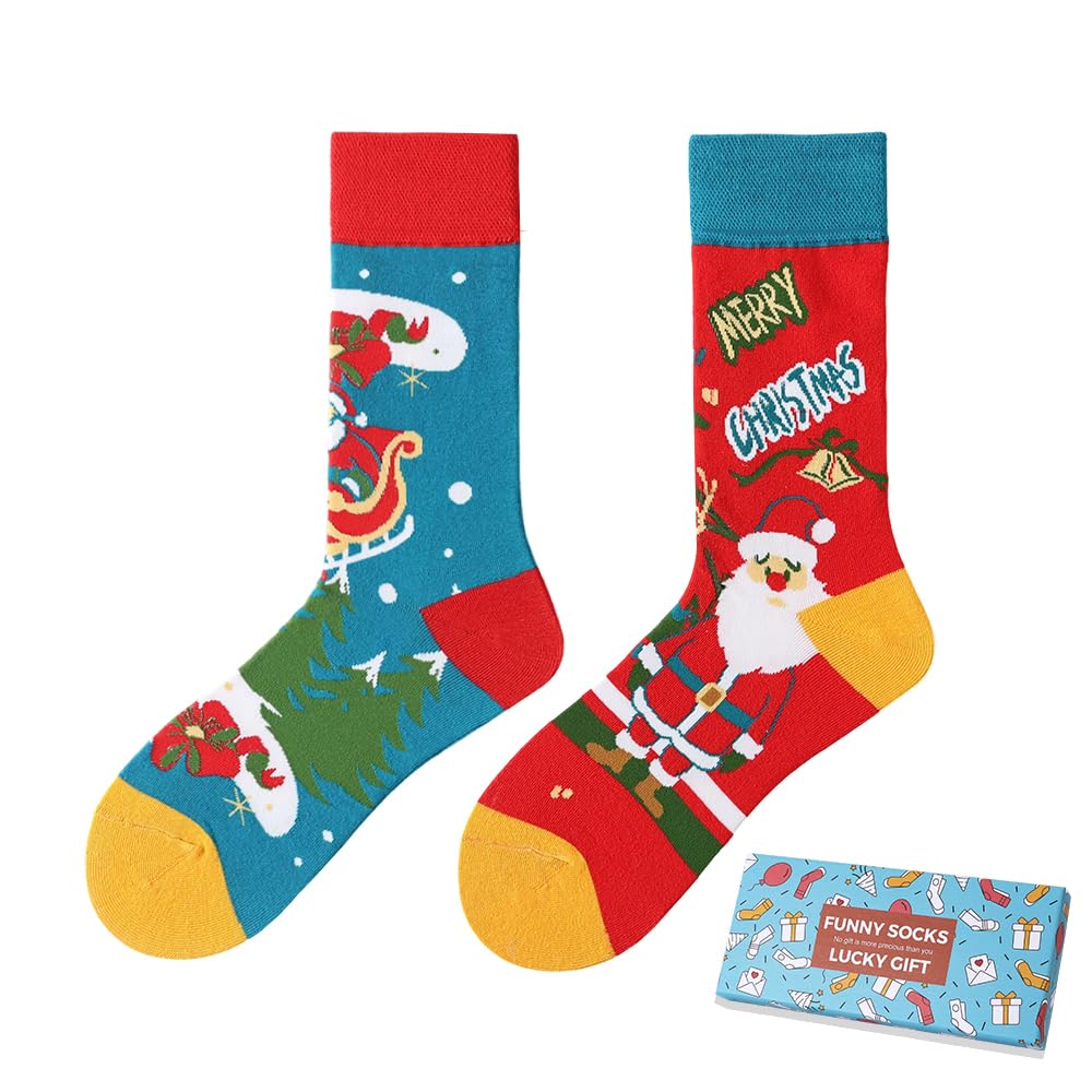 Calcetines Divertidos Unisex para Mujer y Hombre con Diseños Asimétricos en Par - Temas Animales, Comida, Fruta, Deporte y Arte en Algodón - Ideal para Regalos — view 144