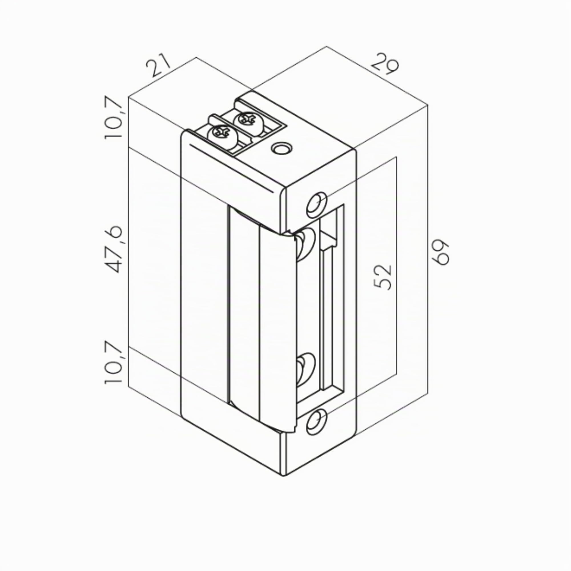 ORNO OR-EZ-4032 Cerradura Eléctrica Simétrica con Memoria y Bloqueo de Baja Corriente 280mA Para 12VDC Abrepuertas Electrico (Con Memoria y Bloqueo)