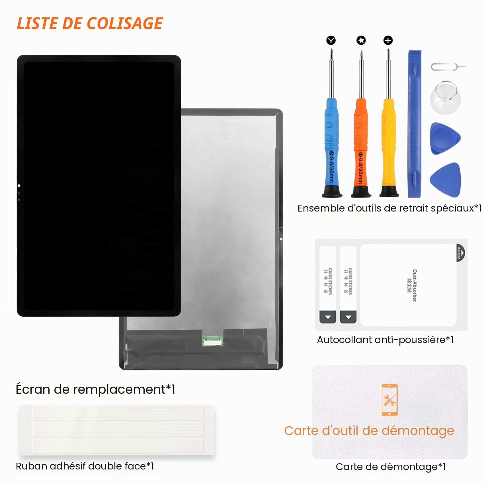 Écran LCD pour Lenovo Tab P11 TB-J606 J606F J606N LCD Display Replacement de Rechange Digitizer Touchscreen Assemblage avec Outils, Noir