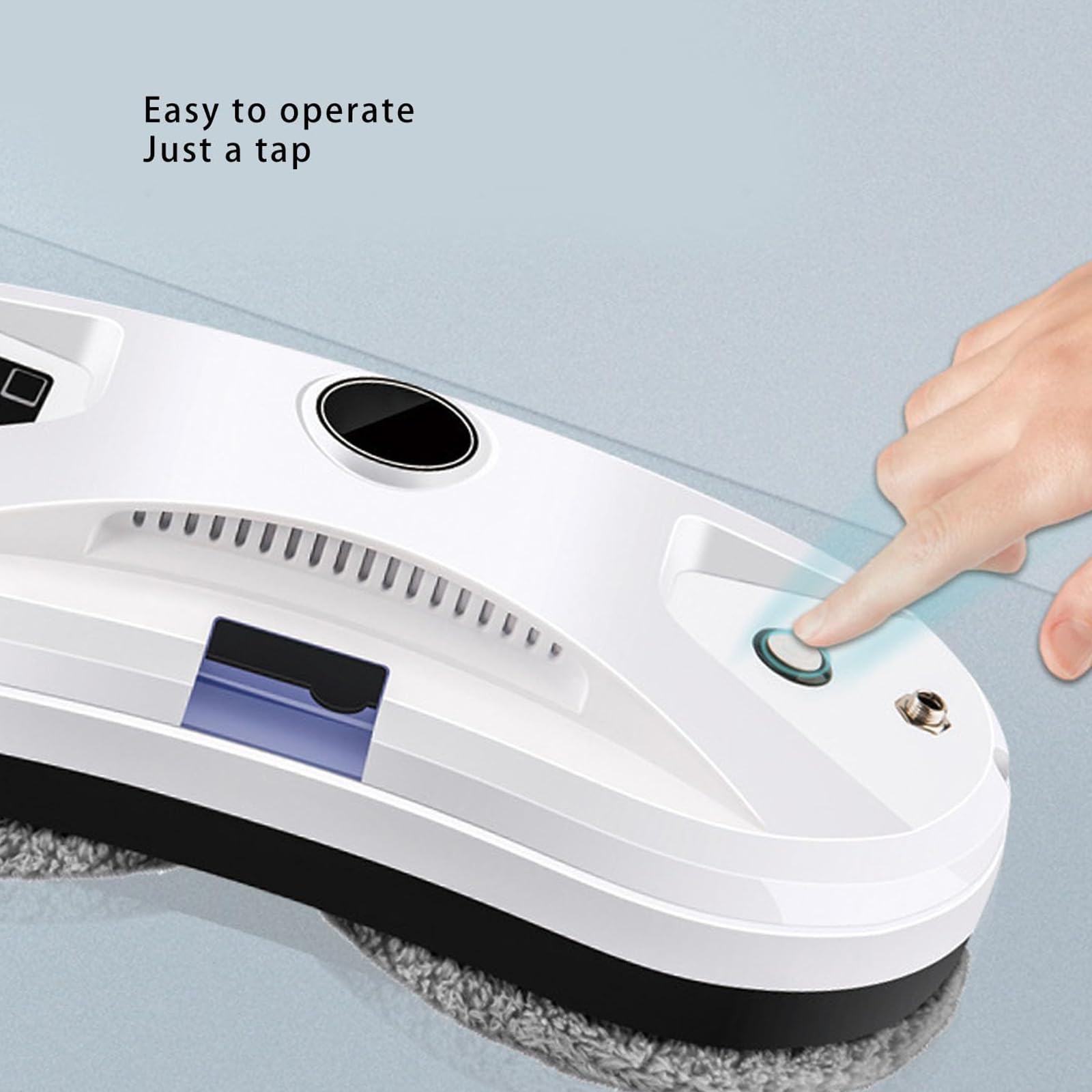 Robot limpiacristales con depósito de Agua de 35 ml, Aspirador de Pared con Gran succión de 5600 Pa y Control Remoto, Incluye 10 paños, Ideal para Azulejos, Espejos, Puertas de CRI