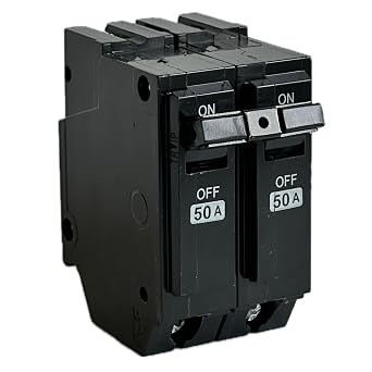 THQL2150 Circuit Breaker,Fit for General Electric,Repalce for THQL 2p 50A Breaker,2 Pole 50 Amp 120/240V 10kA,Plug-in Mount Standard,Thermal Magnetic Protection