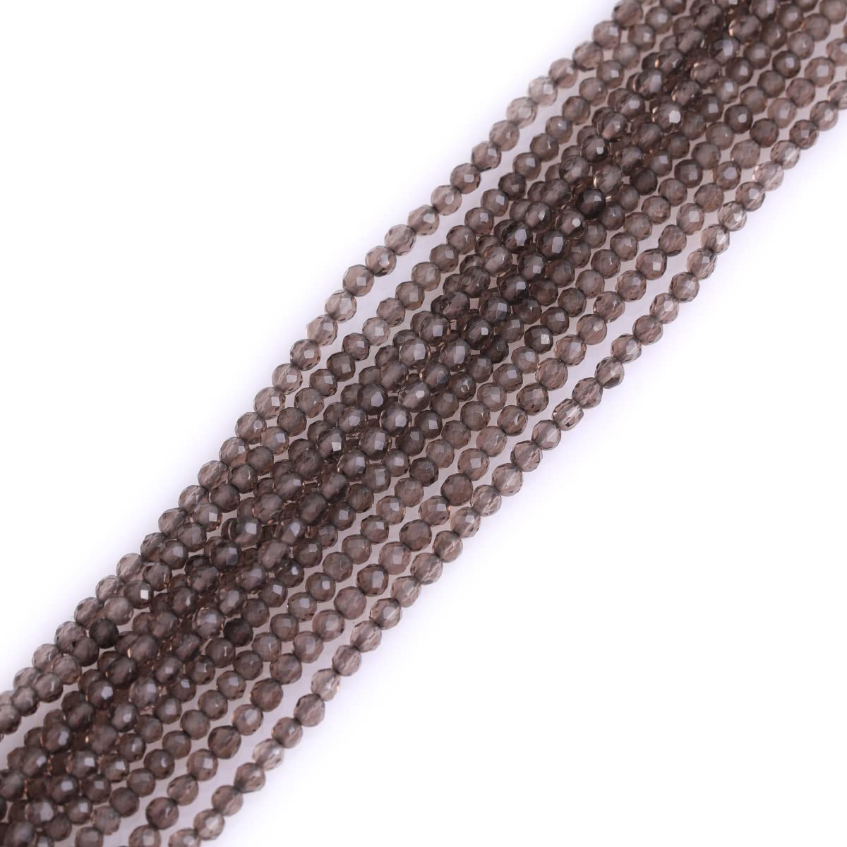 Gem-Inside 2mm Natural Brown Smoky Quartz Real Crystal Gemstone Faceted Spacer Beads for Jewelry Making Strand 15'' โ image 1