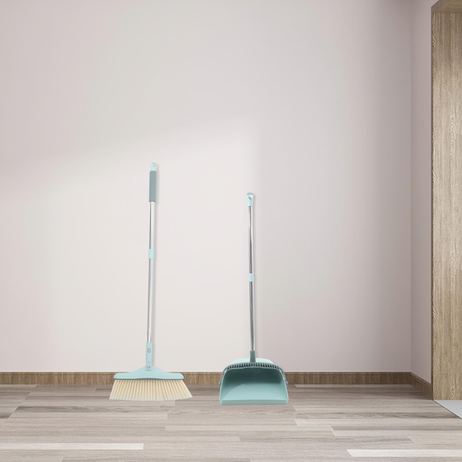 Juego de Escoba y Recogedor en Casa o Dormitorio Cerdas Suaves y Plástico Resistente, Adecuado para Limpiar Esquinas Estrechas Hogar