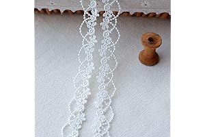 ToBeIT White Lace Trim - 15 Yards of Embroidery Delicacy