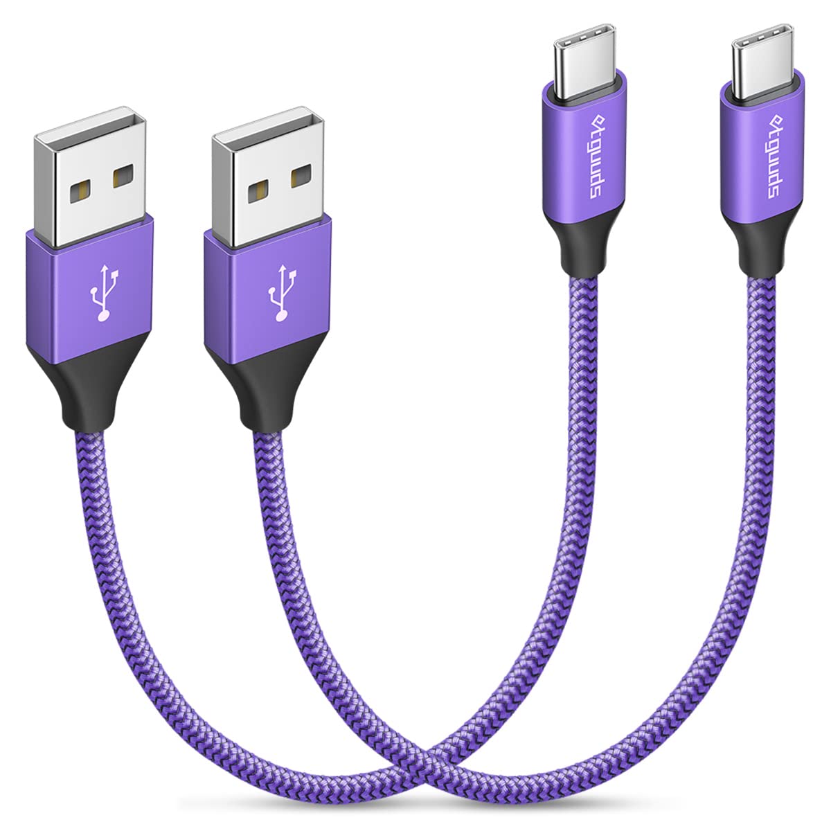 etguuds USB to USB C Cable 1ft, 2-Pack USB A to Type C Charger Cord Fast Charging for Samsung Galaxy A17 A16 A15 A26 A36 A56, S25 S24 S23 S22 S21 S20