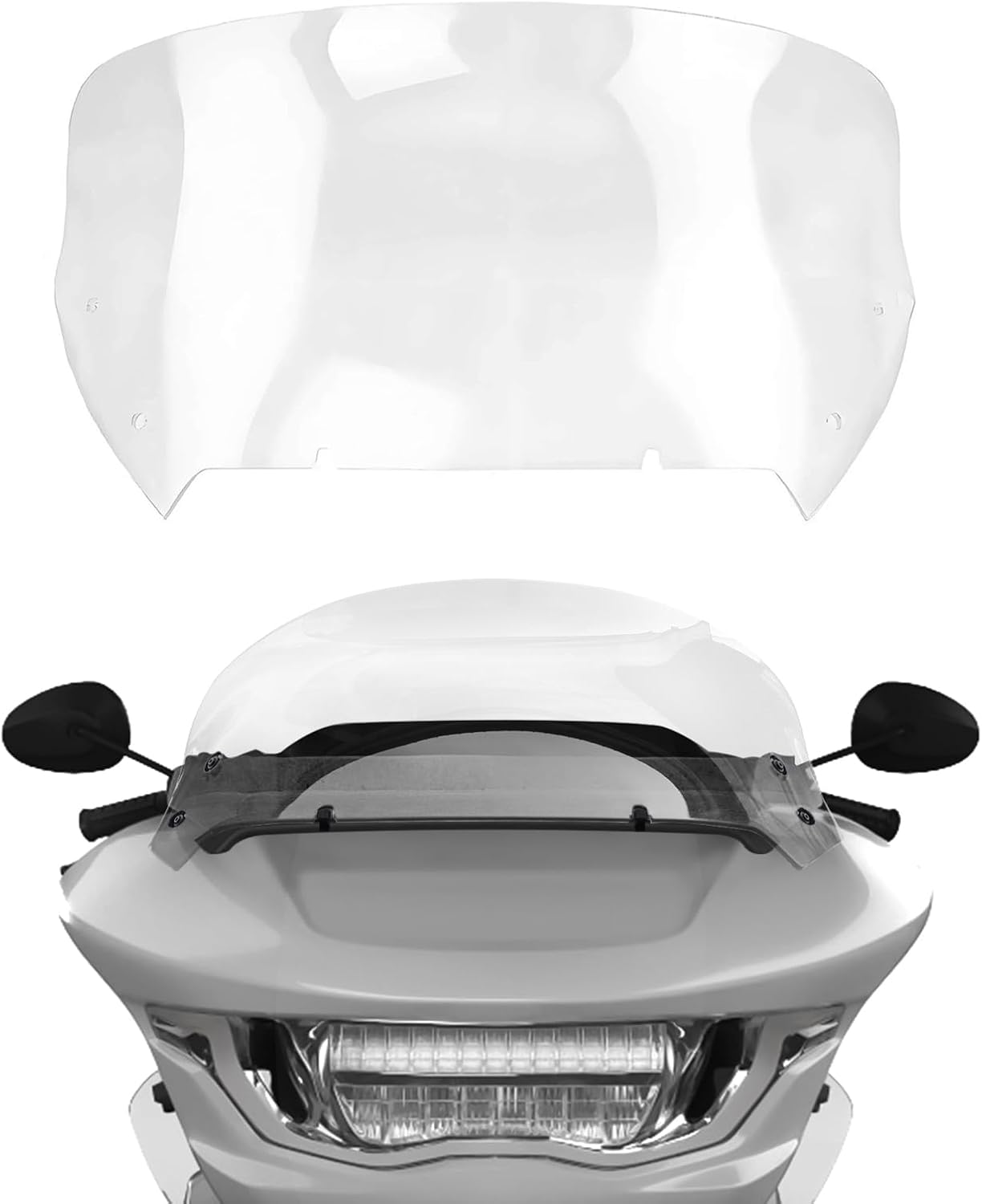 Clear 12" Wave Windshield Windscreen Compatible for Harley Road Glide CVO/SE FLTRXSE 2023 2024 FLTRX 2024 CVO ST FLTRXSTSE 2024 B-12 inch-Clean (2023-2025) road glide
