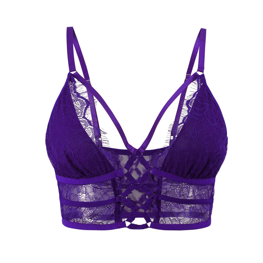 QHQQXN strój damski biustonosz na ramiączkach Criss Cross krótki top z rzęsami biustonosz kamizelka Bralette Busiter bielizna