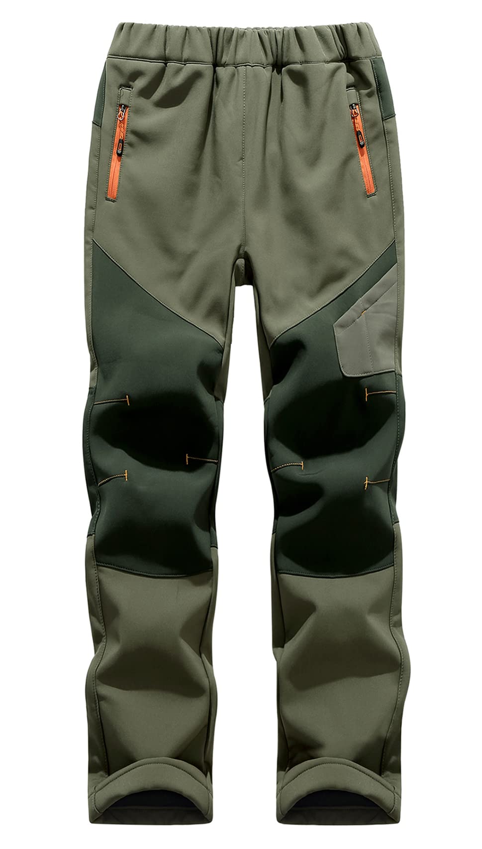SEAUR Pantaloni softshell per bambini, imbottiti, invernali, caldi, da trekking, impermeabili, antivento, da neve, 115 – 175 cm