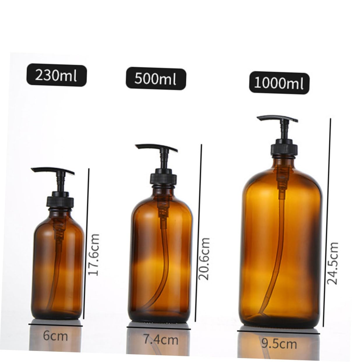 SHERCHPRY Glas Sprühflaschen 500ml Wiederbefüllbare 2 Stück Braune mit Auslaufsicherem Design Tragbare Kleine Sprühflaschen für Make Up und Hautpflege