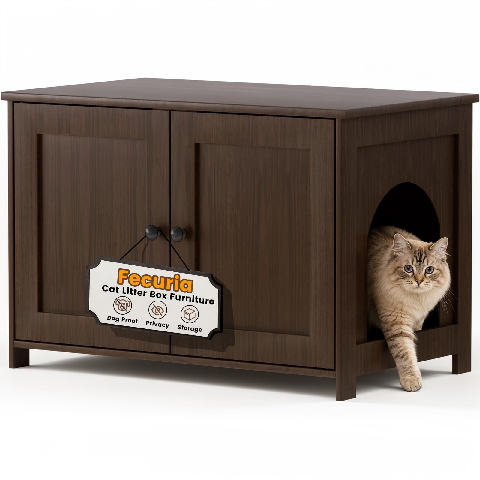 View 1 of ***PARTS ONLY***
Fecuria Cat ter Box Enclosure, Brown Walnut