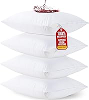 Vista 1 de Utopia Bedding - Protector de almohada impermeable, con cremallera, paquete de 4, tamaño Queen, funda de almohada a prueba de chinches, de 20 x 28
