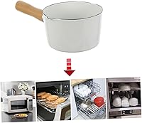 Vista 10 de Cabilock Cacerola de cerámica pequeña olla de leche esmaltada calentador de mantequilla para sopa, leche hirviendo olla con mango de madera