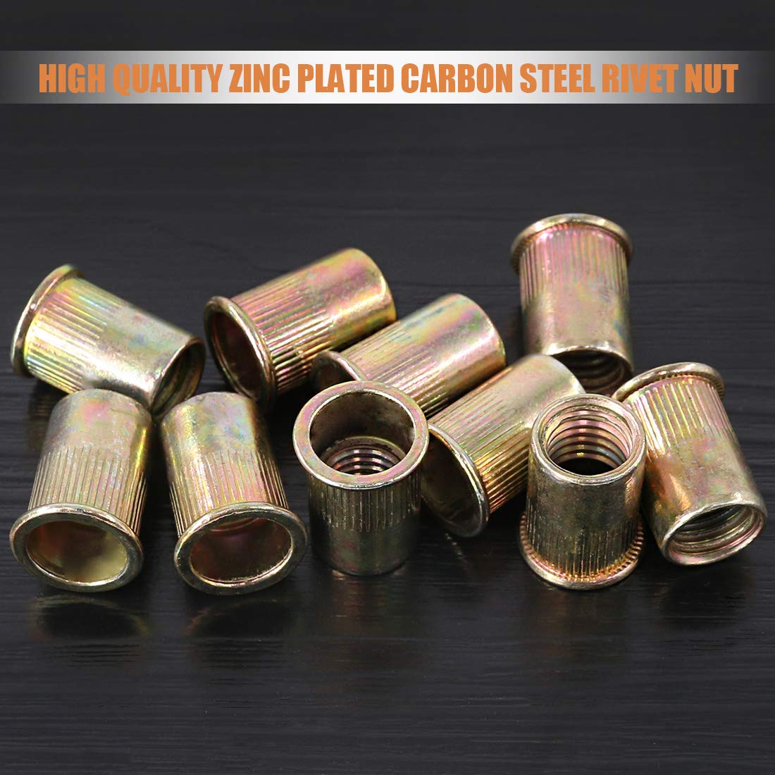 Snapklik.com : 100Pcs M12 Rivet Nuts Metric Zinc Plated Rivet Nut ...