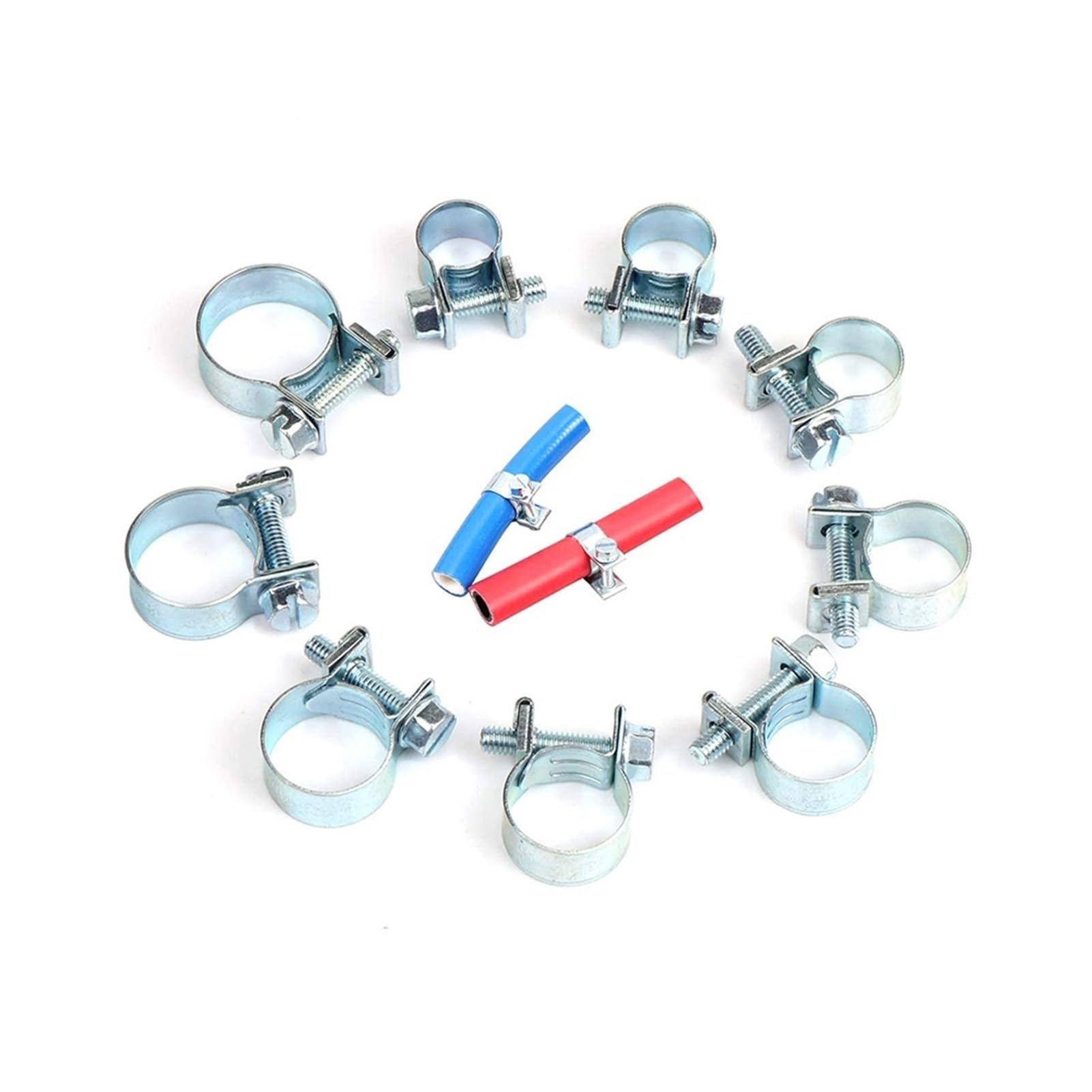 60/135pcs Fascetta stringitubo Fascetta stringitubo Tubo acqua Carburante Fascette di fissaggio Morsetti Morsetto for tubi Morsetti for tubi in metallo Assortimento Kit 8-18mm(135PCS)