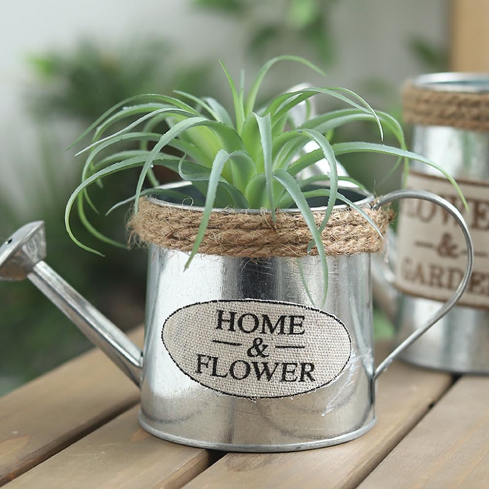 Ciieeo 6 Pcs Tin Watering Can Vintage Vases Tabletop Decor Cactus Plants Gardening Watering Cans Galvanized Decor Watering Kettle Vase Indoor Plant Stand House Plant Iron Desk Stand Rural