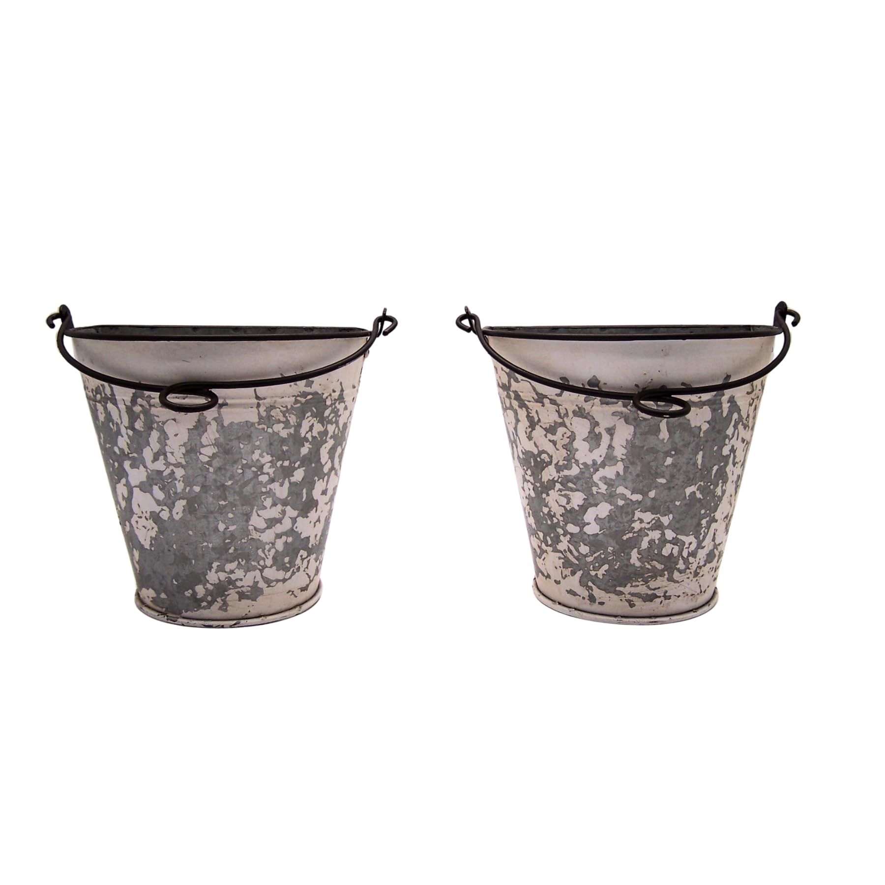 Amazon.com: Galvanized Half Round Bucket Wall Planters, Rustic  display picture 1