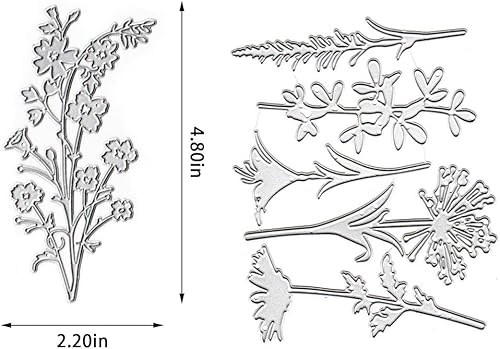 Miniatura 2 de Troqueles de corte de flores de metal, hojas silvestres, flores, troquelados, plantillas en relieve, molde de plantilla para tarjetas, álbumes de