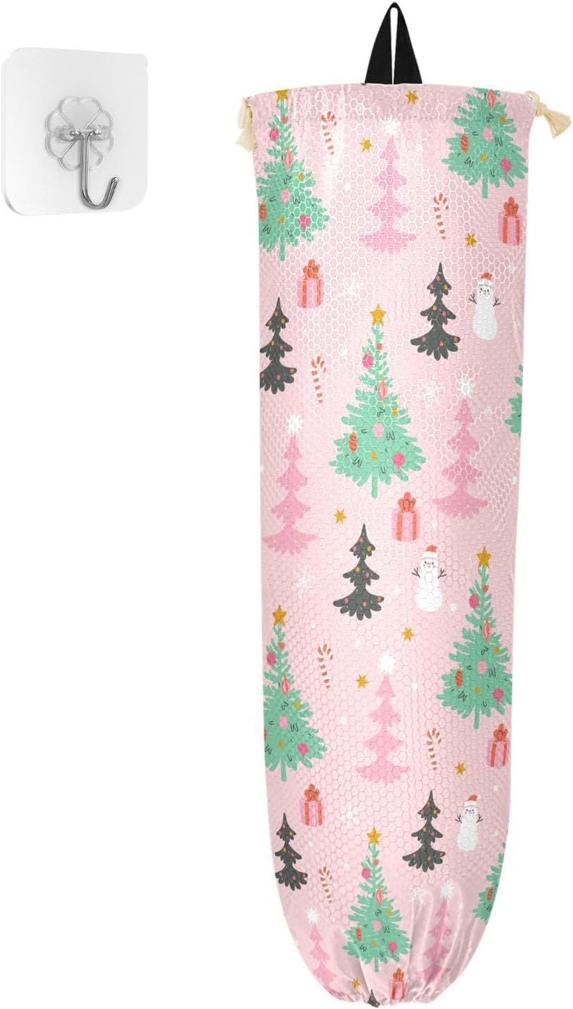 Burbuja Christmas Trees Snowmen Plastic Bag Holder Wall