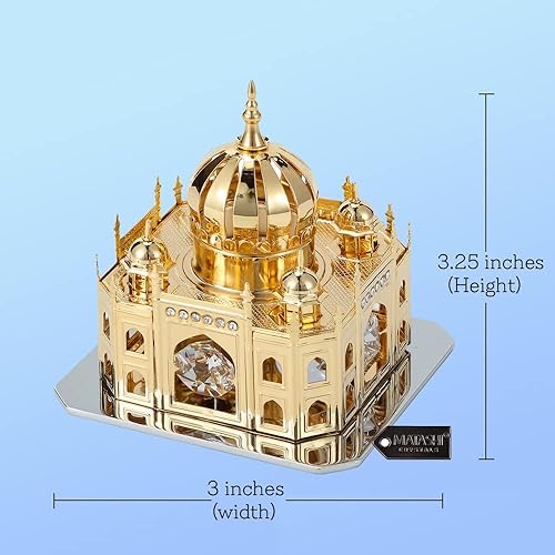 Miniatura 3 de Matashi Adorno de mezquita chapado en oro de 24 quilates con cristales de mesa gran regalo para aniversario día de la madre cumpleaños decoración de