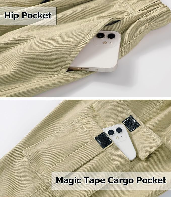 Image of ADBUCKS Boys' Cotton Cargo Joggers - Soft, Casual Pants with Pockets II Boy's Relaxed Cargo Joggers Pants for Boy