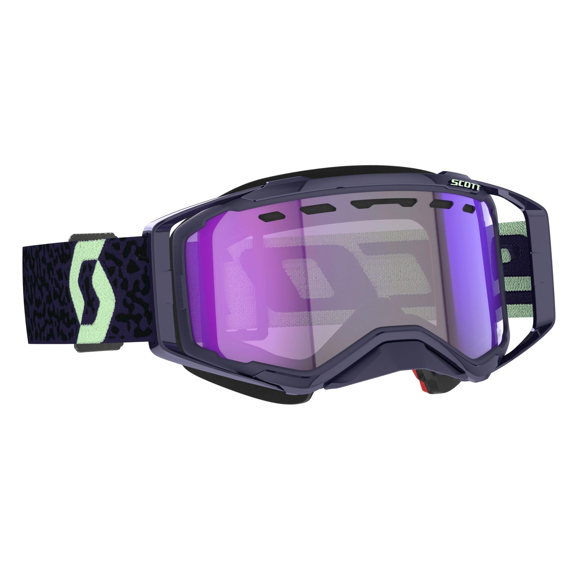 Scott Prospect Snowcross Light Sensitive Goggles OSFM Dark Purple/Mint Green/Blue Chrome Lens