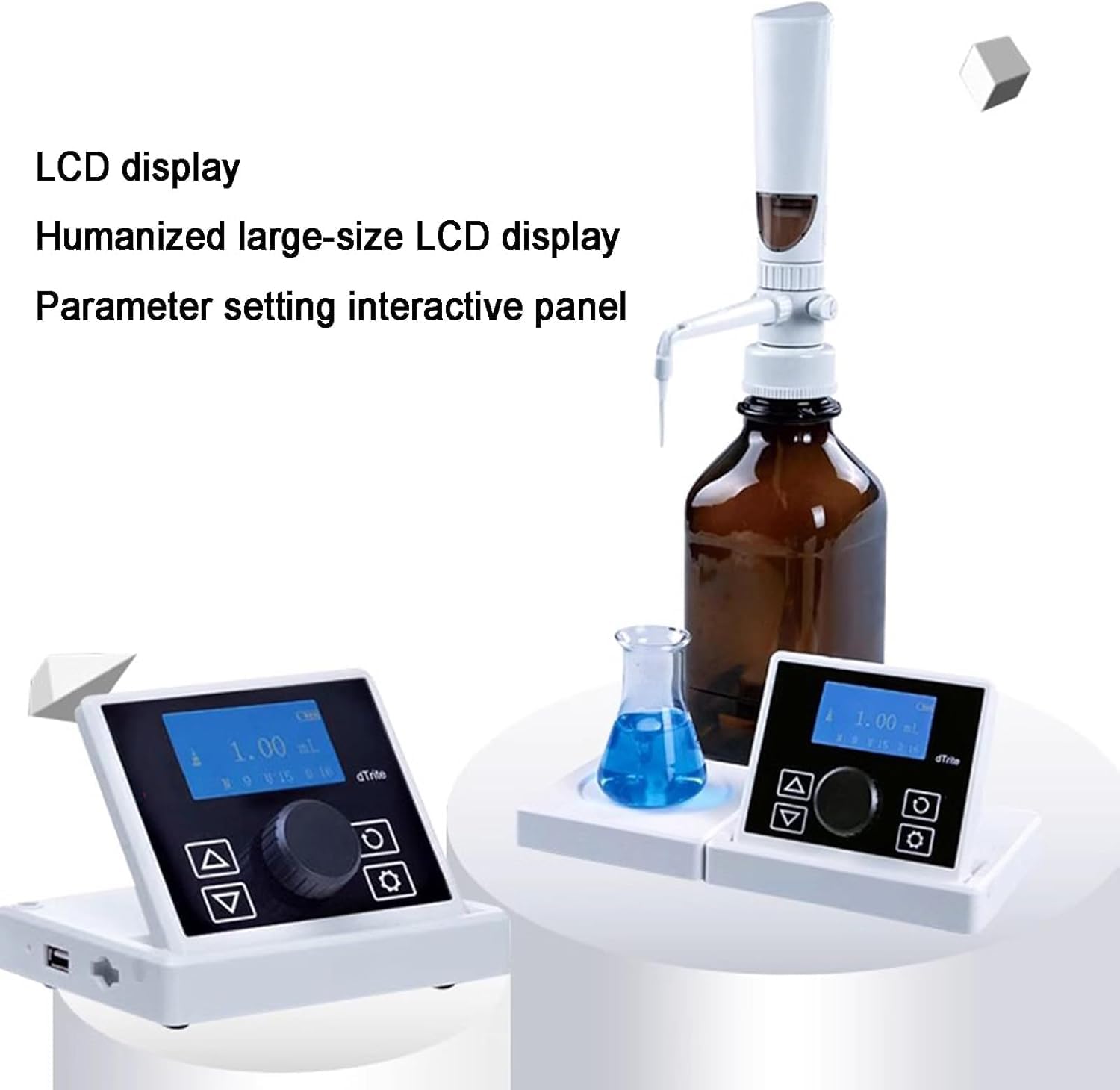 Digitaler Flaschenaufsatz-Dispenser, Polypropylen-Flaschenaufsatz-Bürette, Einstellbares Volumen Von 0,01 Bis 99,99 Ml, Unterstützt Dosieren/kontinuierliches Dosieren, Ohne Braune Flasche, Für Laborfl