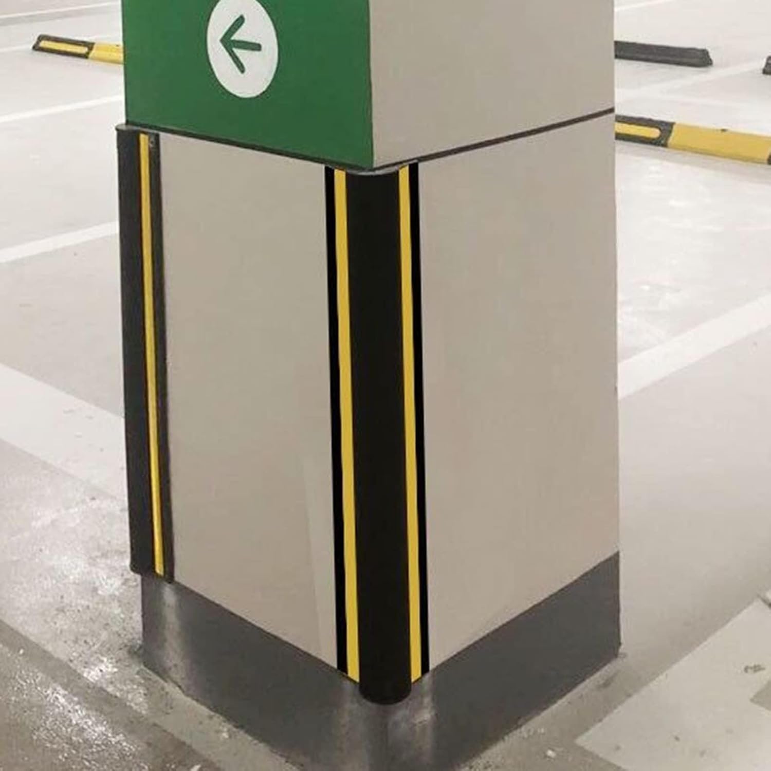 Reflective Wall Edge Protector - Yellow Rubber Strip, Garage L-Shape Wall Corner Guard, Easy Setup for Parking Aid, Warehouse,4pcs,80cm