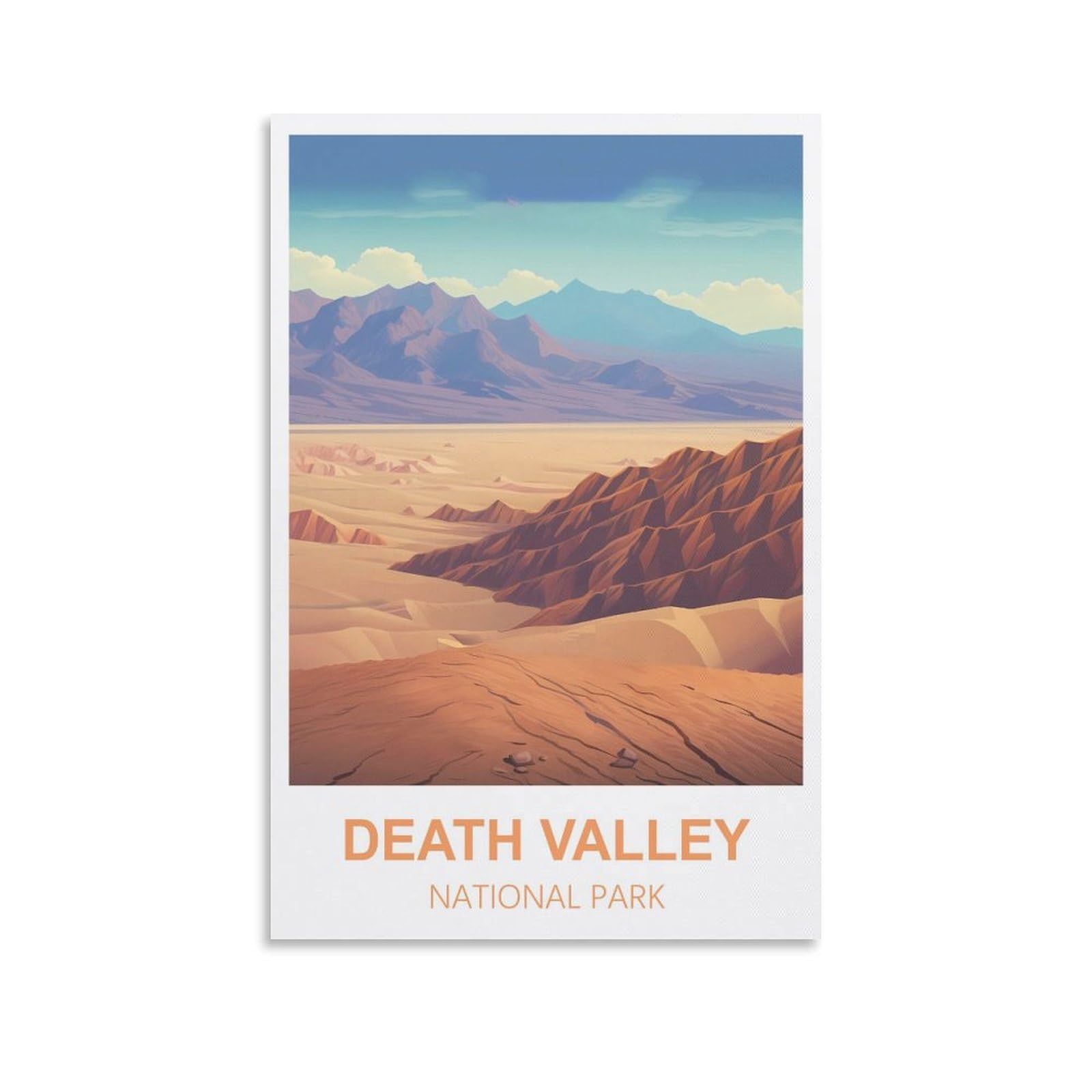 Fjiwecwsq Unframe-Style Death Valley National Park Vintage Travel Poster 08X12inch(20X30cm) Canvas Wall Art Painting Prints