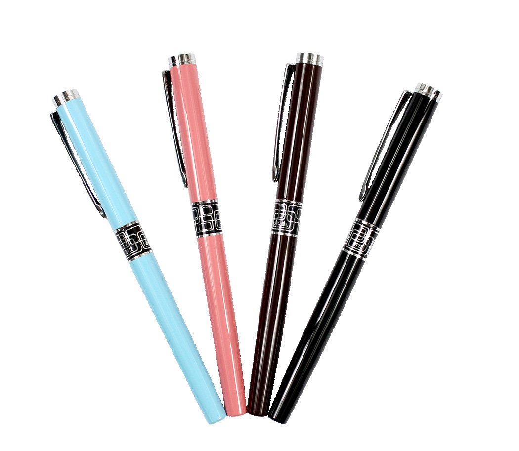 Ranvi 4 PCS Wing Sung 9112 Fine Nib Fountain Pen, 4 Colors(pink, blue, brown, black) - Image 3