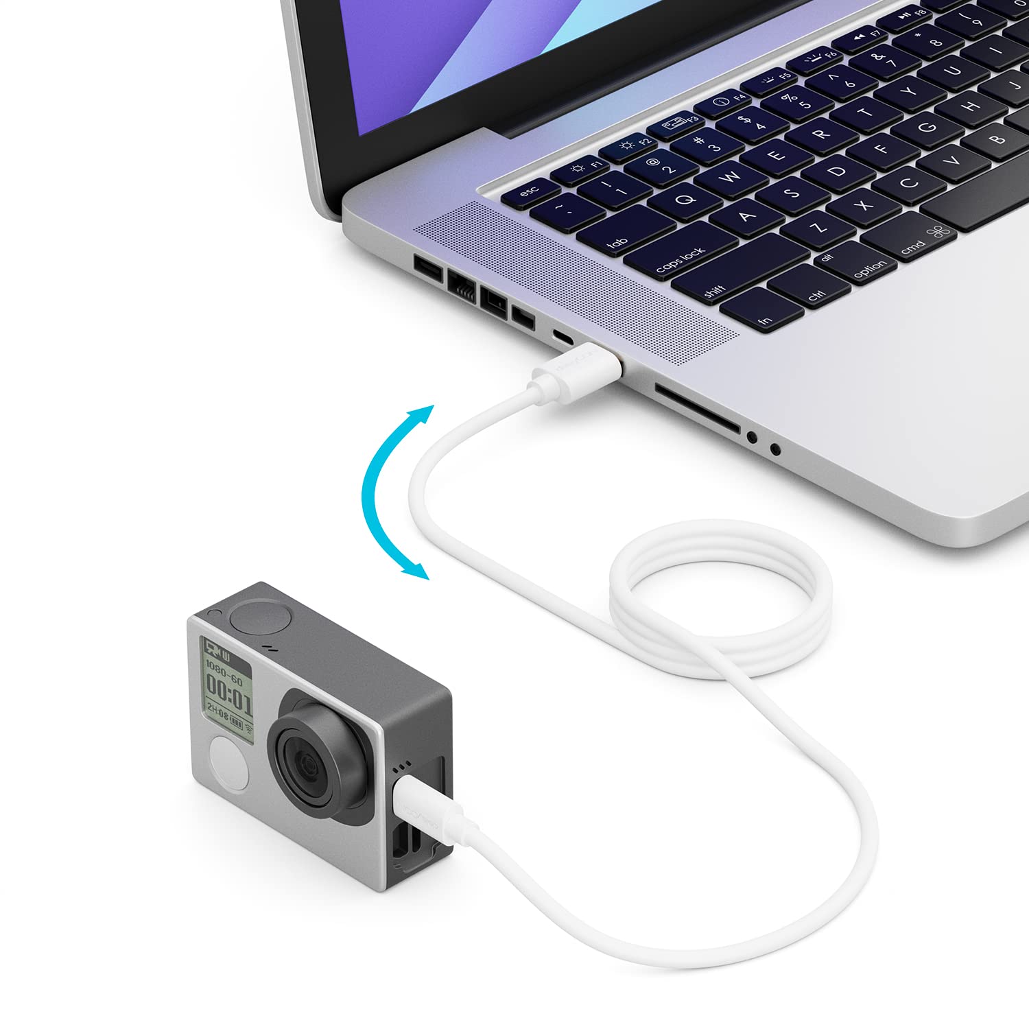 deleyCON 1m Mini USB 2.0 High‑Speed Kabel - Laadkabel Datakabel voor Telefoons, Smartphones, Tablets, Navigatiesystemen, Microfoons - USB‑A‑ Stekker naar Mini‑B‑Stekker - Wit