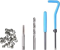 Vista 5 de Kit de reparación de roscas SAE de 131 piezas, kit de helicoidal de taladro HSS estándar, 1/4 "5/16" 3/8 "7/16" 1/2