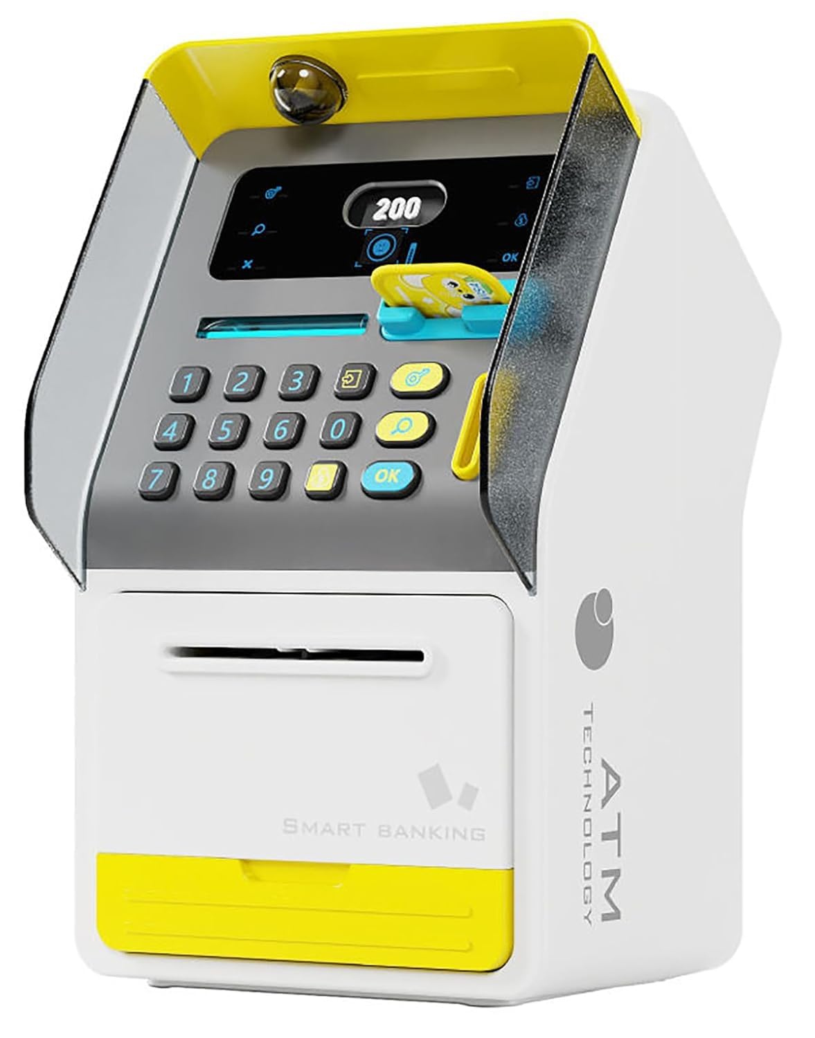 Magicwand FACE Recognition Musical Money Safe Kids Piggy Savings Bank with Personal ATM Card【Yellow】【Pack of 1】