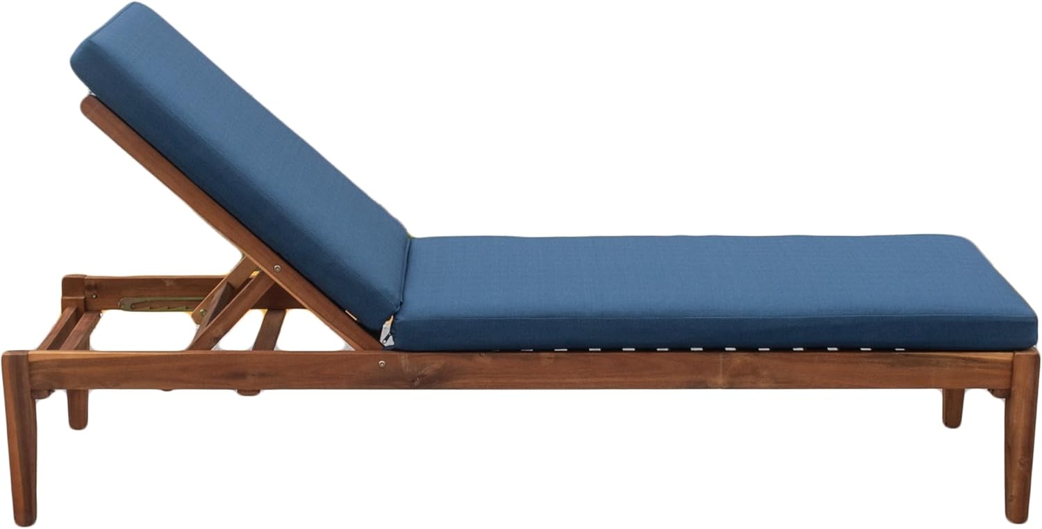 Tommy Bahama Sunbrella® Fabric 1-Piece Outdoor Knife Edge Chaise Cushion, 24" W x 79" L, Bamboo Bay Cobalt