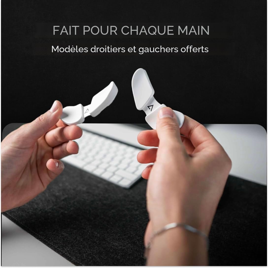DELTAHUB Carpio 2.0 Repose-poignet ergonomique pour souris pour gaucher, soutien du canal carpien, soulagement de la douleur, anti-fatigue, glisse facilement, élégant, Grand format, noir