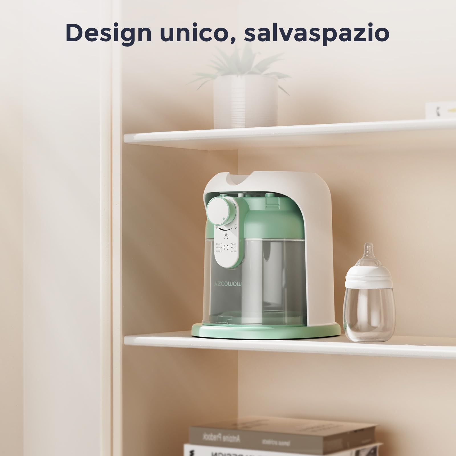Momcozy Scaldacqua Istantaneo con Doppia Luce per Poppate Notturne, Scaldabiberon per Formula, Preparatore Latte in Polvere 1685 ML, Dispenser con 6 Temperature