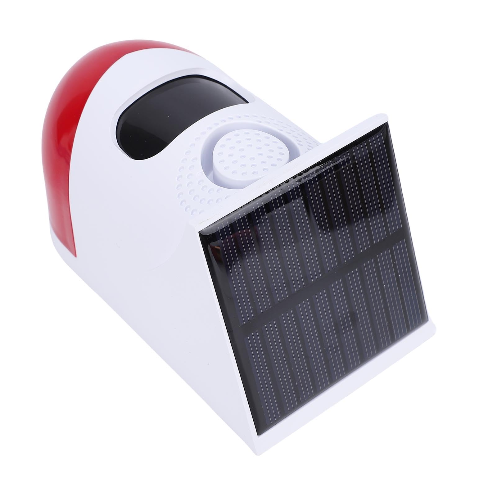 Cosiki Luz de Alarma Estroboscópica Solar con Sensor de Movimiento, Sirena de Alarma Exterior de 120 DB con Control Remoto, Luz de Sirena de Seguridad para el Hogar, Granja, Granero, Villa y Patio
